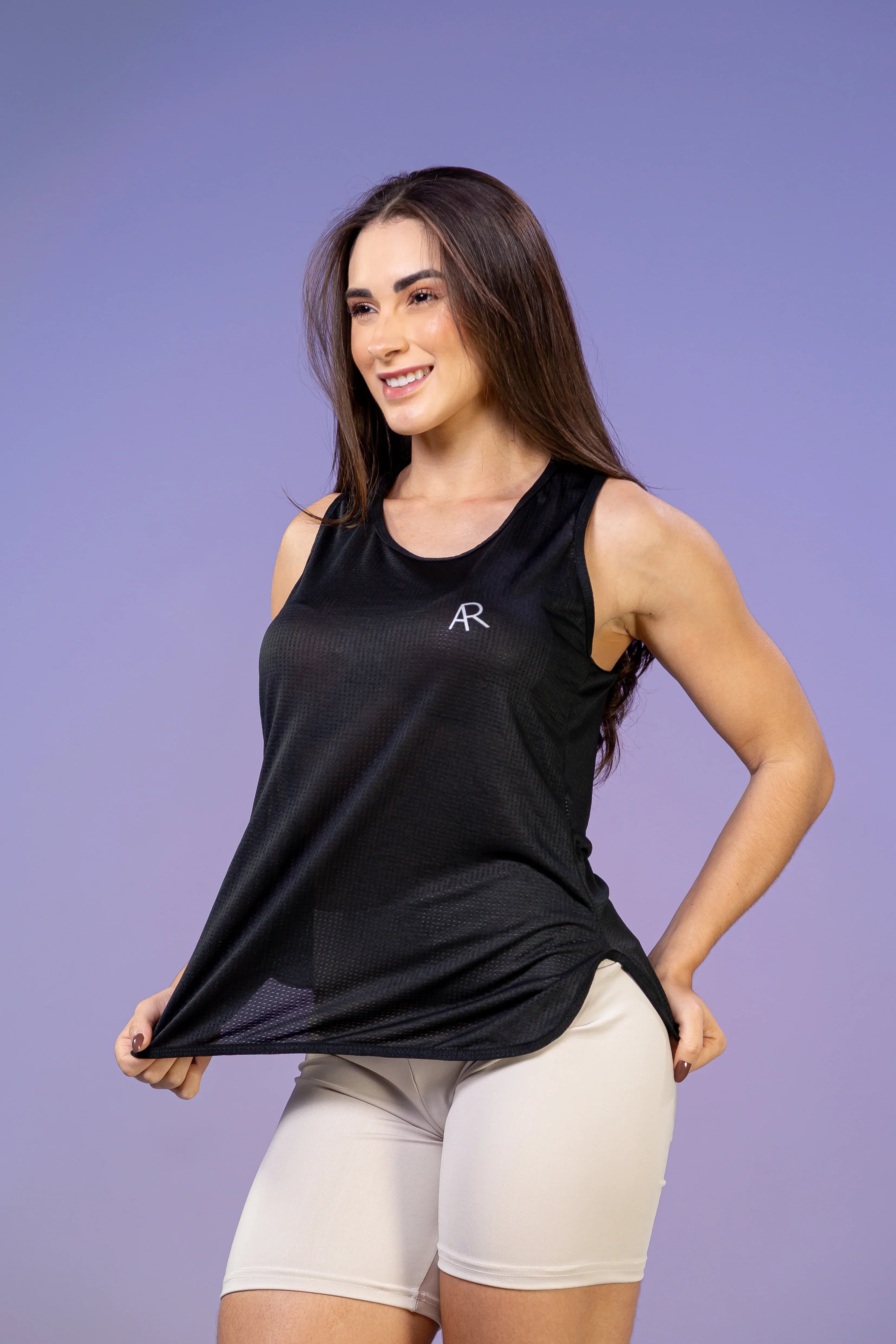 Regata Fitness Feminina Paloma em Poliéster de Secagem Rápida