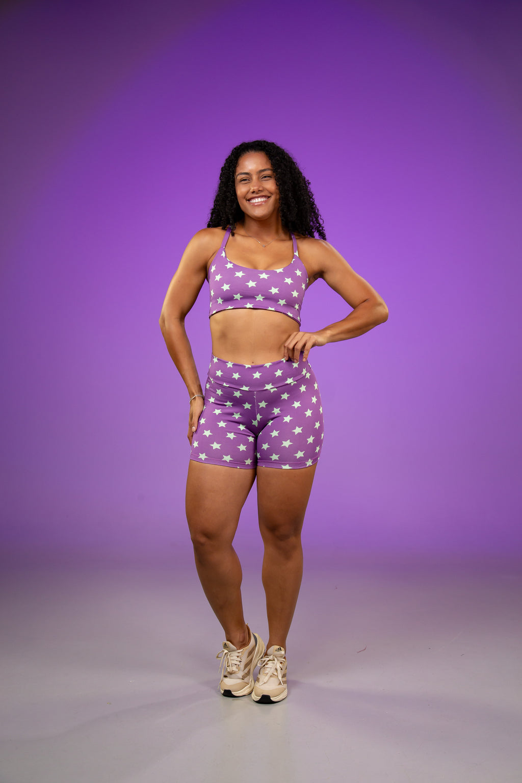 Conjunto Fitness Feminino Estampado Baratex em Poliéster Leve