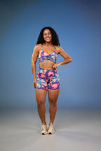 Conjunto Fitness Feminino Estampado Baratex em Poliéster Leve