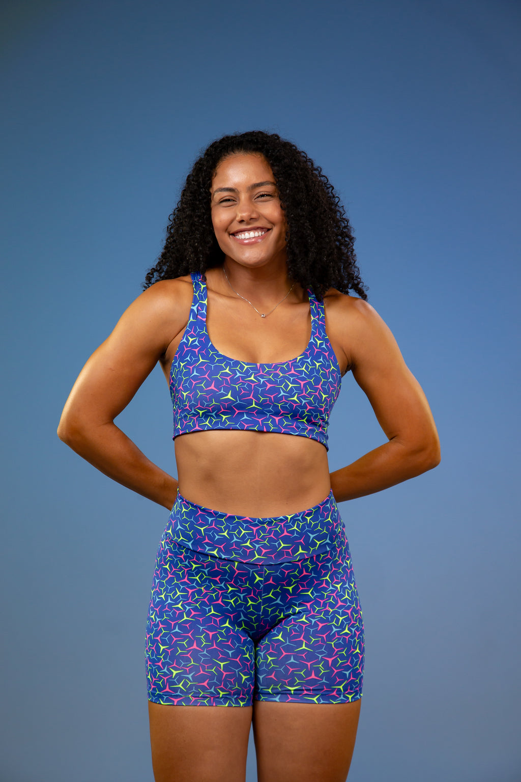 Conjunto Fitness Feminino Estampado Baratex em Poliéster Leve