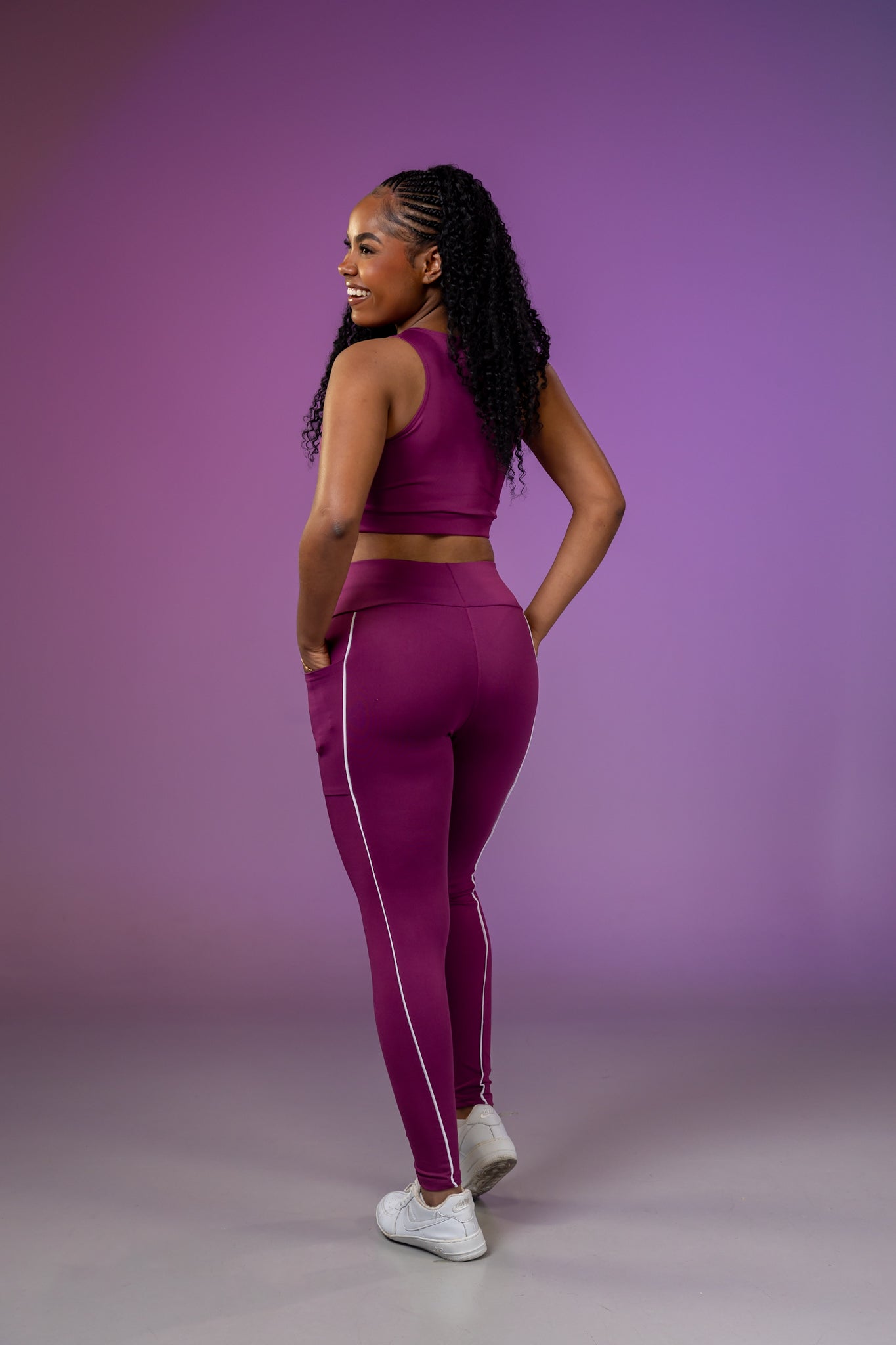 Conjunto  de Calça Feminino Dai em Poliéster Macio para Treino e Dia a Dia