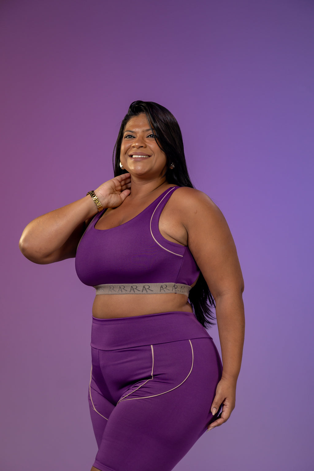 Conjunto Feminino Plus Size Fernanda com Short em Poliéster Leve