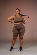 Conjunto Feminino Plus Size Fernanda com Short em Poliéster Leve