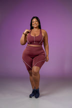 Conjunto Feminino Plus Size Fernanda com Short em Poliéster Leve