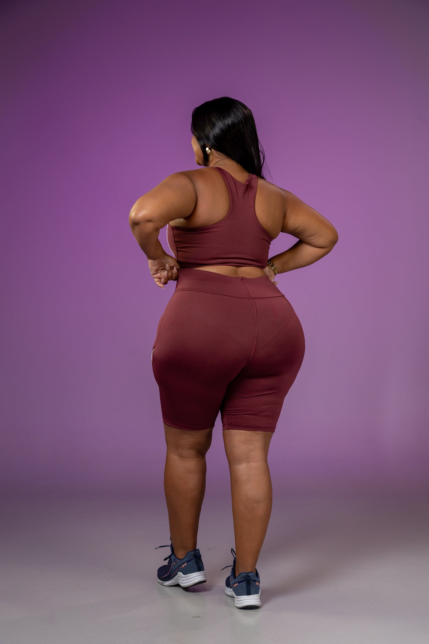 Conjunto Feminino Plus Size Fernanda com Short em Poliéster Leve