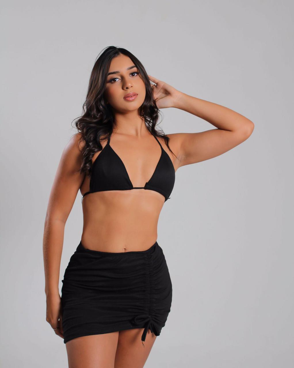 Conjunto de Biquíni 3 Peças – Top, Calcinha e Saída de Praia em Um Só Look