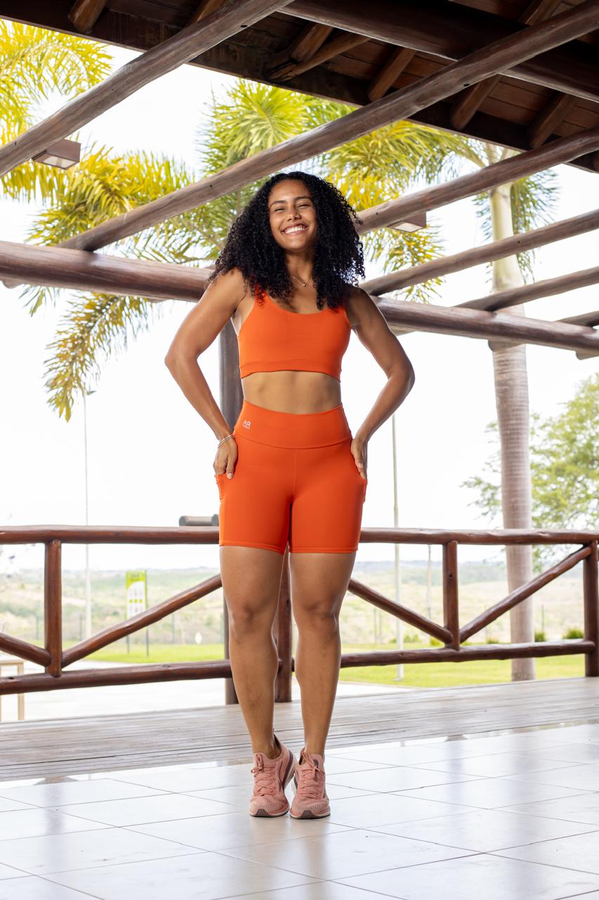 Conjunto Feminino Alice com Shorts em Poliamida Leve e Fresca